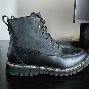 Timberland Black Leather Boat Shoes